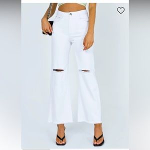 Princess Polly wide leg white jeans